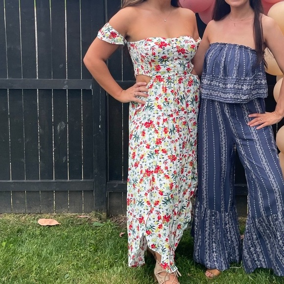 Lulu's Multicolor Floral Off-Shoulder Maxi Dress - Picture 3 of 4